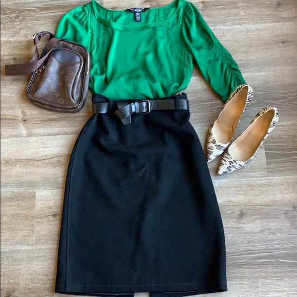 Prada Dresses & Skirts - Prada knee length skirt w/ leather belt included